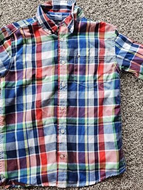 Tommy Hilfiger Boys Colorful Plaid Button-Down Shirt
